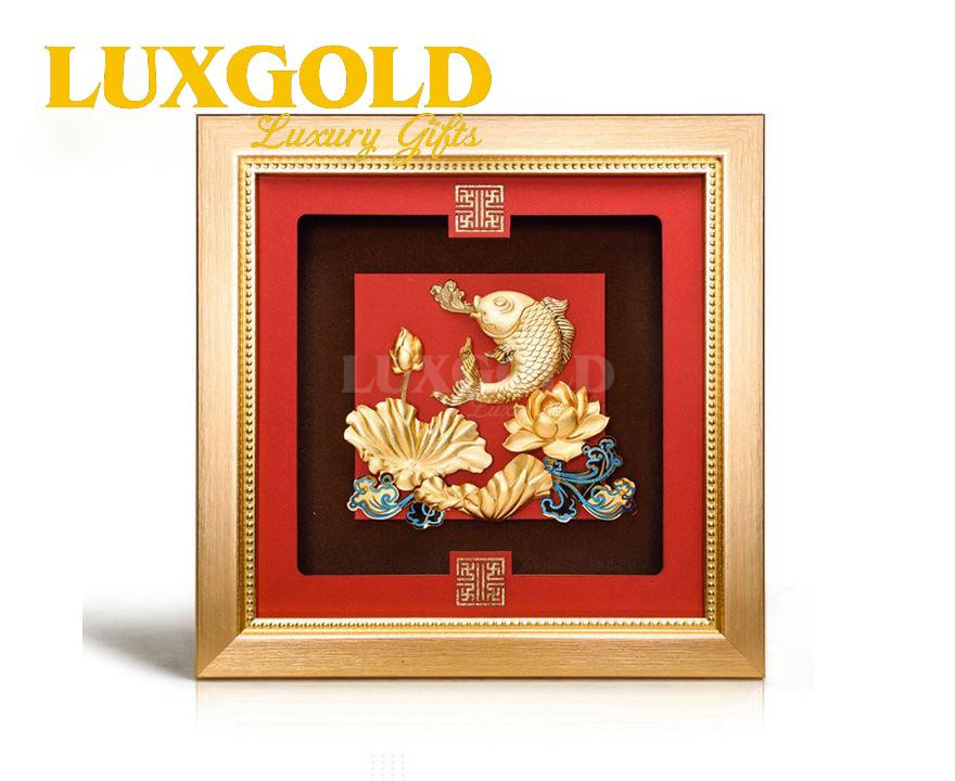 Tranh Cá Chép Hóa Rồng Mạ Vàng 24k 3