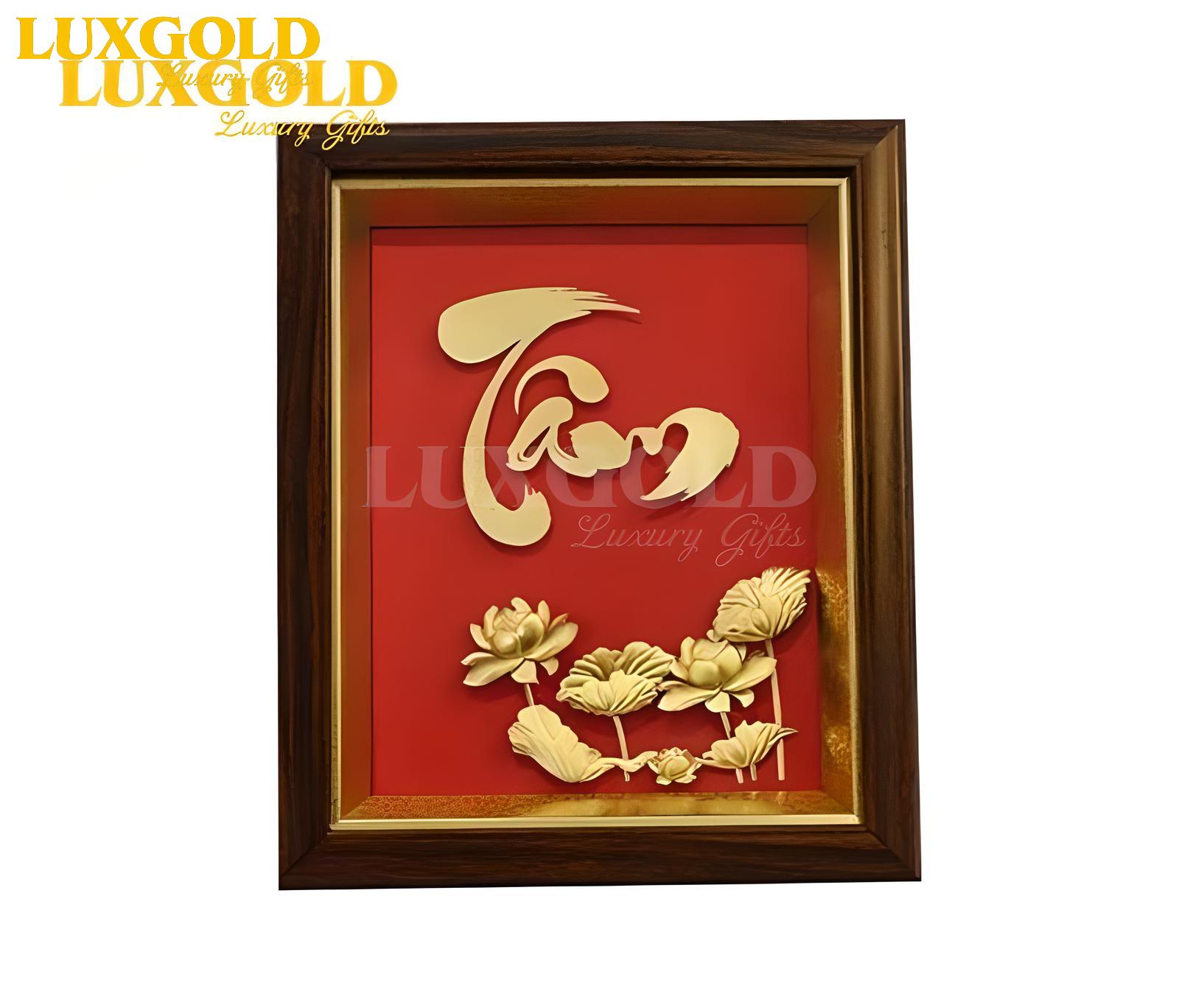 Tranh Chữ Tâm Mạ Vàng - Kích thước 22x28 cm 2