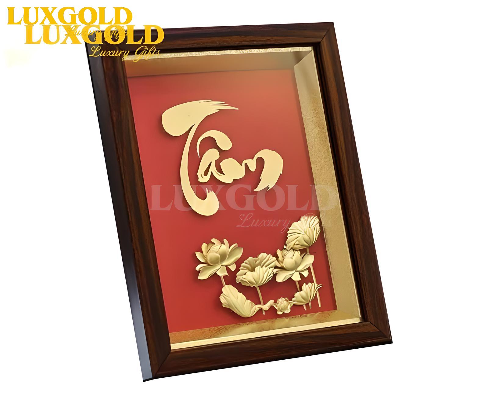Tranh Chữ Tâm Mạ Vàng - Kích thước 22x28 cm 3