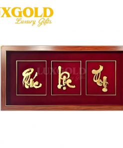 Tranh Phúc Lộc Thọ Mạ Vàng 24k - Kích thước 42x81 cm 1