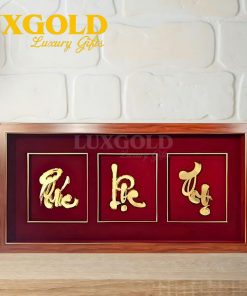 Tranh Phúc Lộc Thọ Mạ Vàng 24k - Kích thước 42x81 cm 2