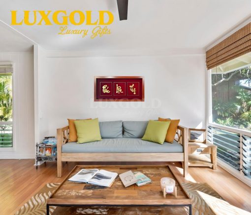 Tranh Phúc Lộc Thọ Mạ Vàng 24k - Kích thước 42x81 cm 3