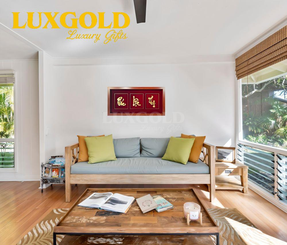 Tranh Phúc Lộc Thọ Mạ Vàng 24k - Kích thước 42x81 cm 3 Tranh Phúc Lộc Thọ Mạ Vàng 24k - Kích thước 42x81 cm 3