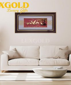 Tranh Tùng Hạc Diên Niên Mạ Vàng - Kích Thước 42x81 cm 1