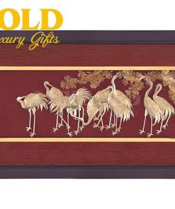 Tranh Tùng Hạc Diên Niên Mạ Vàng - Kích Thước 42x81 cm 4