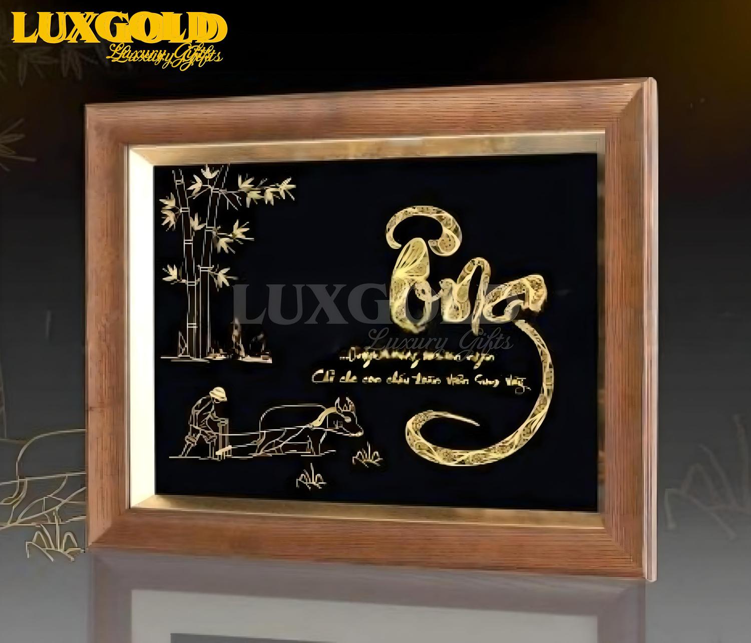 Tranh chữ Ông mạ vàng - Quà tặng mừng thọ 1