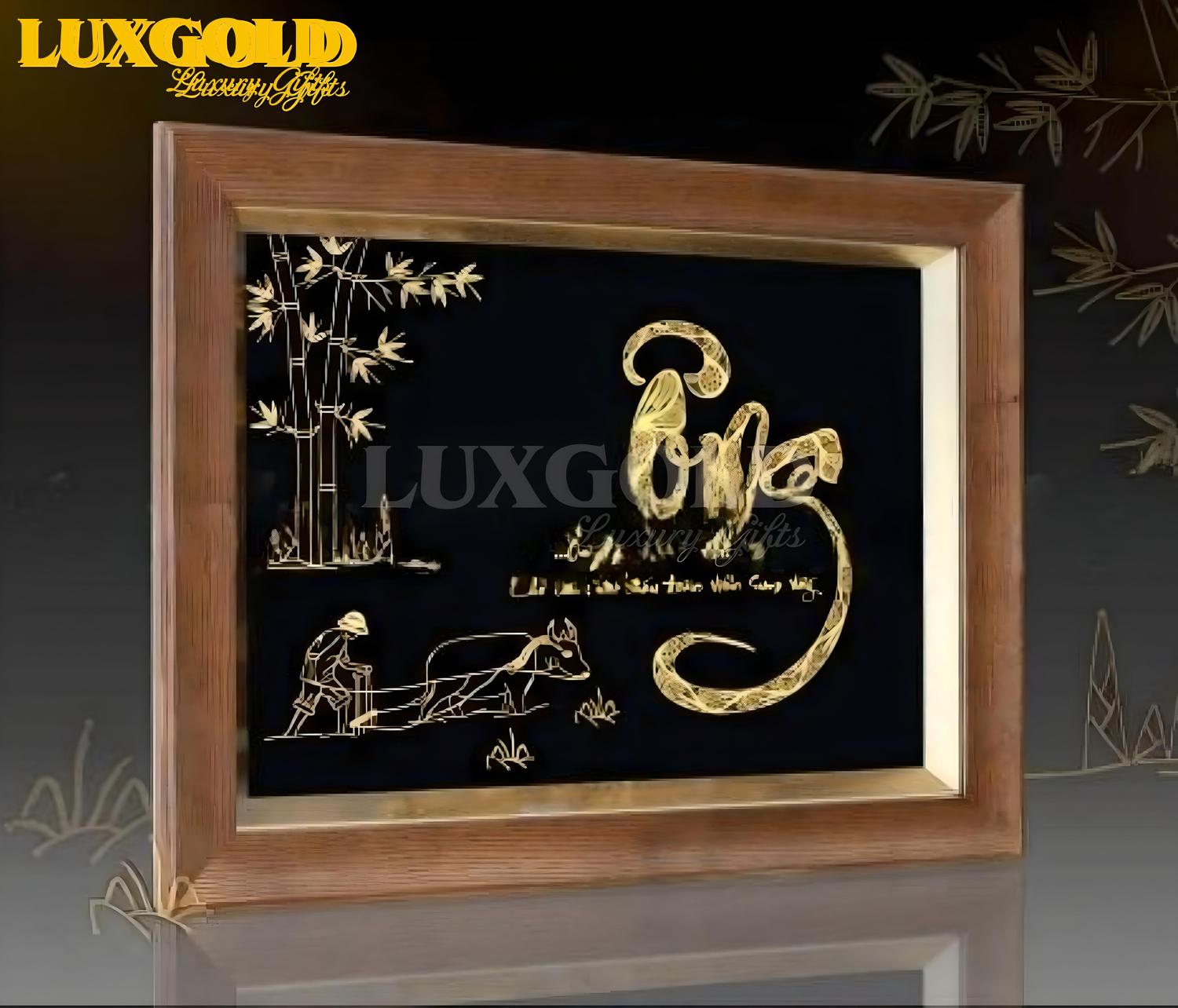 Tranh chữ Ông mạ vàng - Quà tặng mừng thọ 2