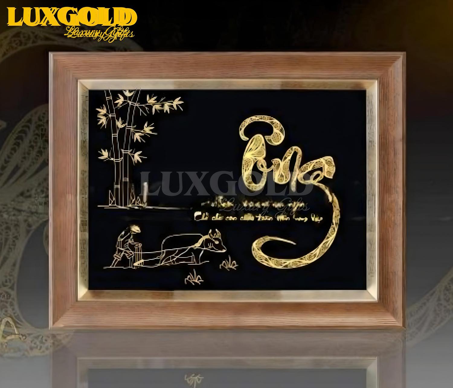 Tranh chữ Ông mạ vàng - Quà tặng mừng thọ 3