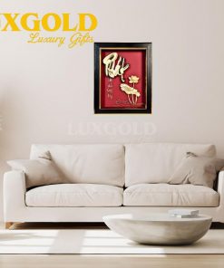 Tranh chữ Phát mạ vàng 24k - Kích thước 36x58cm 1
