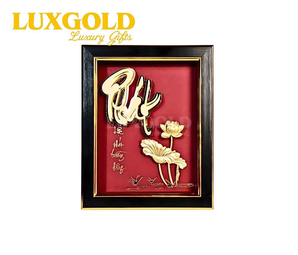 Tranh chữ Phát mạ vàng 24k - Kích thước 36x58cm 2 Tranh chữ Phát mạ vàng 24k - Kích thước 36x58cm 2