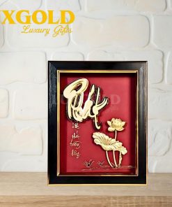 Tranh chữ Phát mạ vàng 24k - Kích thước 36x58cm 3
