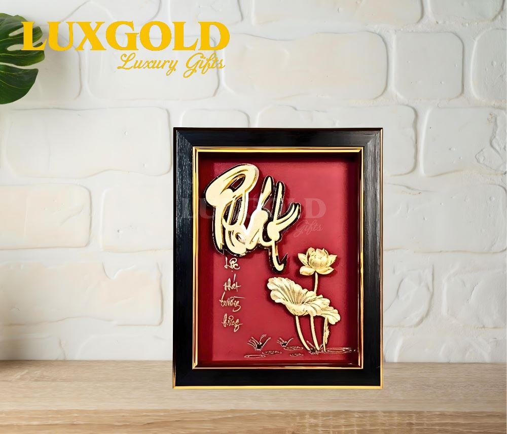 Tranh chữ Phát mạ vàng 24k - Kích thước 36x58cm 3 Tranh chữ Phát mạ vàng 24k - Kích thước 36x58cm 3